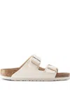 Birkenstock Arizona Vegan Canvas Slides In Neutral