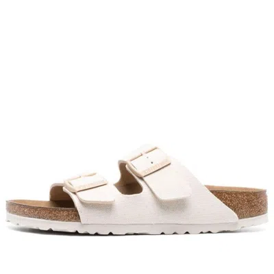 Birkenstock Arizona Vegan Textile Narrow Fit Sandals 'eggshell' In Neutral