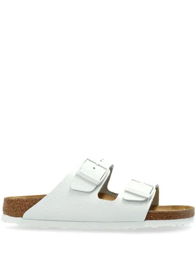 BIRKENSTOCK BIRKENSTOCK ARIZONA WHITE, NATURAL LEATHER SHOES