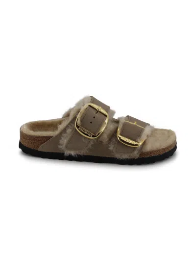 Birkenstock Arizona Sandals Featuring Soft Fur In Brown