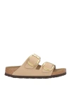 Birkenstock Arizona Woman Sandals Beige Size 7 Leather In Neutral