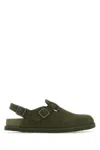 Birkenstock Tokio Suede Slingback Sandals In Moss