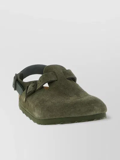Birkenstock Backless Sandals With Suede Finish And Strap