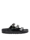 Birkenstock Florida Dbuckle Exquisite Shine Fit S Shoes In Black