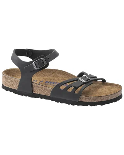 Birkenstock Bali Soft Footbed Oiled Leather Sandal In Black