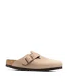 Birkenstock Boston Clogs With Adjustable Strap In Nude