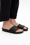 Birkenstock Barbados Logo-embossed Eva Slides In Black