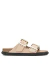 Birkenstock Arizona Droplet Buckle Shiny Leather Sandals In Animal Print