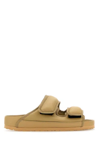 Birkenstock Beige Fabric Cosny Slippers In Brown