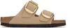 Birkenstock Beige Narrow Arizona Big Buckle Sandals In Sandcastle