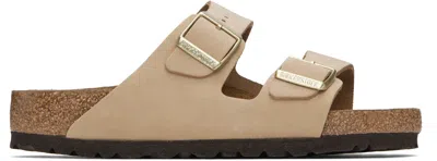 Birkenstock Beige Regular Arizona Soft Footbed Sandals In Sand Castle
