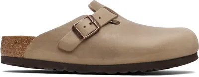 Birkenstock Beige Regular Boston Oiled Leather Slip-on Loafers In Neutral