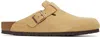 Birkenstock Beige Regular Boston Slip-on Loafers In Brown