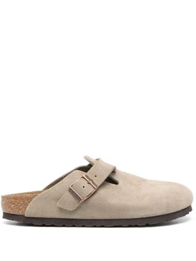 Birkenstock Beige Suede Boston Sandals