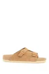 Birkenstock Beige Suede Zurich Sandals With Adjustable Buckles In Beige