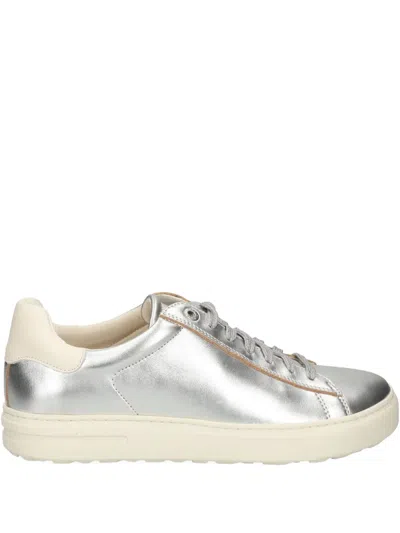 Birkenstock Bend Lace-up Leather Sneakers In Silver