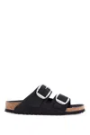 Birkenstock Big Buckle Arizona Slides In Black