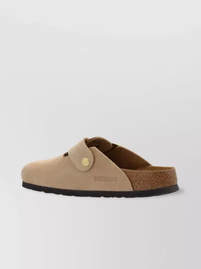 Birkenstock Big Buckle Cork Sole Mules In Brown