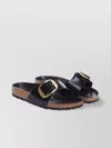 Birkenstock Madrid Slide In Lacquered Leather With Large Buckle