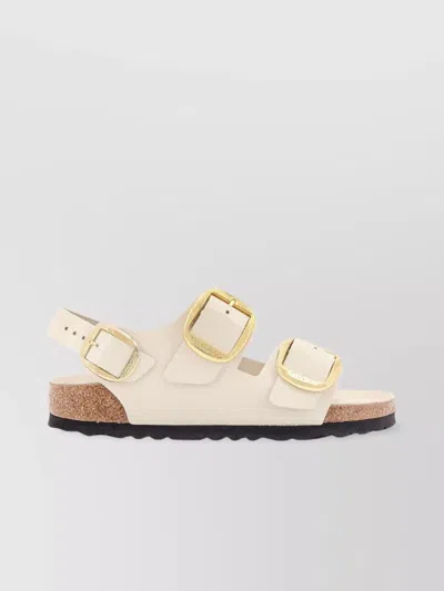Birkenstock Big Buckle Patent Leather Sandals In Neutral