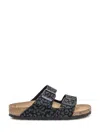Birkenstock Arizona Suede Sandal With Print In Black