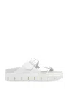 Birkenstock Leather Sandals With Two Buckle Straps In Bianco