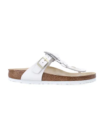 Birkenstock Gizeh Thong Sandals With Floral Buckle Fastening In Black