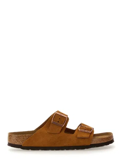 Birkenstock Biscuit Suede Arizona Bs Slippers In Brown