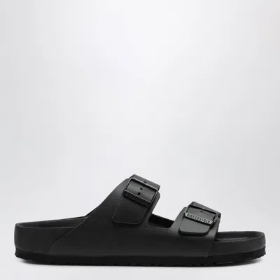 Birkenstock Black Arizona Slides In Eva And Natural Leather