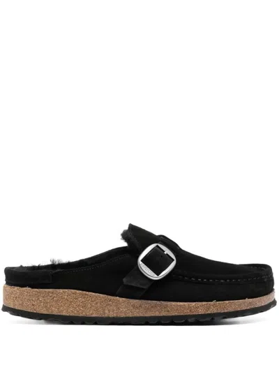 Birkenstock Black Buckley Shearling Suede Slip-on Shoes