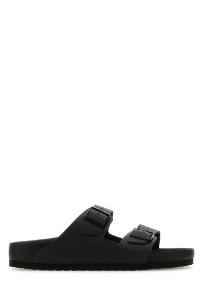 Birkenstock Black Arizona Slides In Eva And Natural Leather