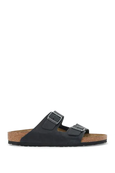 Birkenstock Black Leather Arizona Slippers