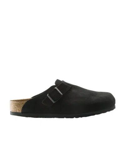 Birkenstock Black Boston Shearling Slippers