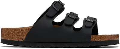 Birkenstock Florida Bs Leather Slides In Black