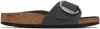 Birkenstock Madrid Big Buckle Slides In Black