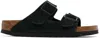 BIRKENSTOCK BLACK REGULAR ARIZONA SOFT FOOTBED SANDALS