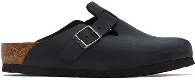Birkenstock Comfortable Round Toe Flat Sole Slippers In Black
