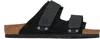 Birkenstock Uji Slide Sandal In Black Suede/nubuck