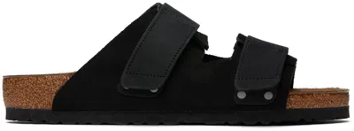 Birkenstock Black Regular Uji Sandals In Black Suede/nubuck