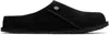 Birkenstock Black Regular Zermatt 365 Suede Leather Loafers In Black Suede