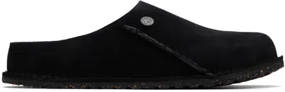 Birkenstock Black Regular Zermatt 365 Suede Leather Loafers In Black Suede
