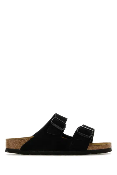 Birkenstock Arizona Suede Sandals With Buckled-straps In Black