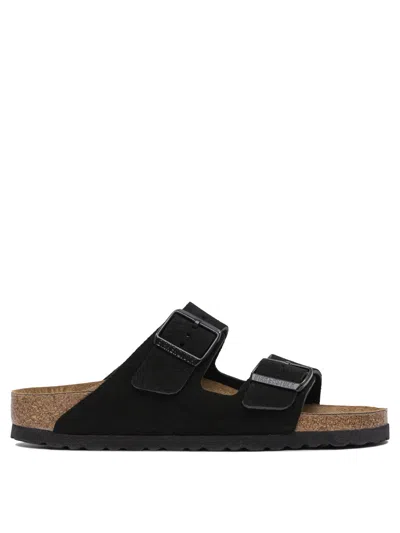 Birkenstock Arizona Suede Slippers For Unisex In Black