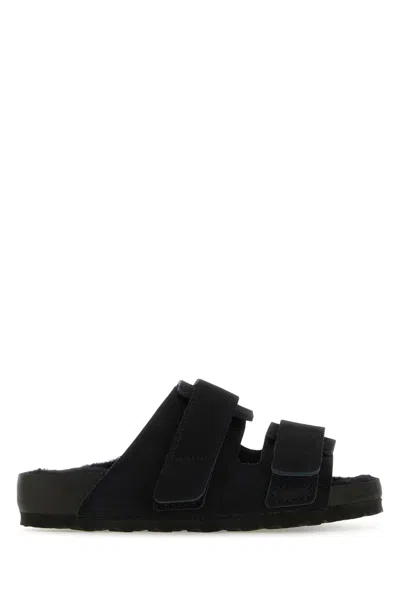 BIRKENSTOCK BIRKENSTOCK BLACK SUEDE BIRKENSTOCK X TEKLA UJI SLIPPERS