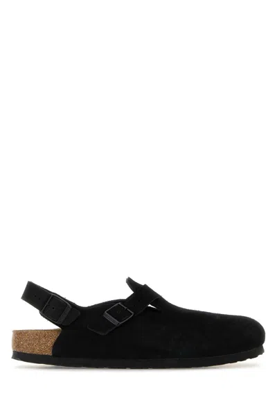 Birkenstock Black Suede Tokyo Slippers