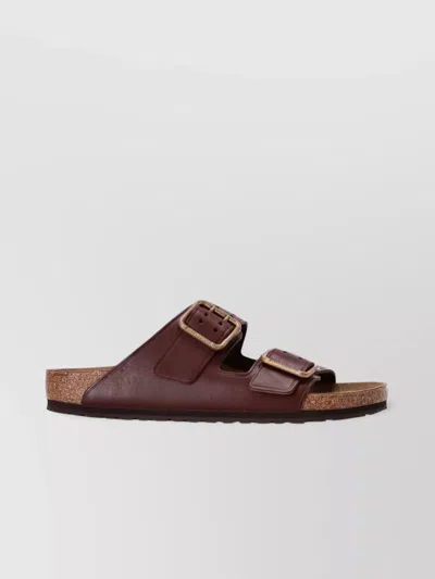 Birkenstock Bold Leather Double-strap Sandals In Brown