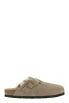 Birkenstock Boston - Sabot With Fur Lining In Gray