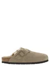 Birkenstock Boston Oiled Nubuck Leather Unisex Clogs In Turtledove