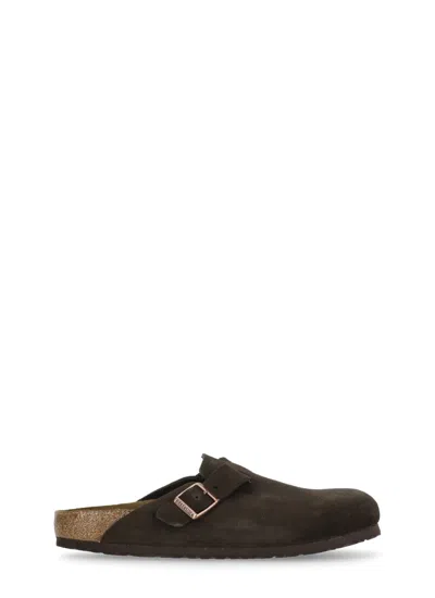 Birkenstock Boston - Suede Sabot In Brown