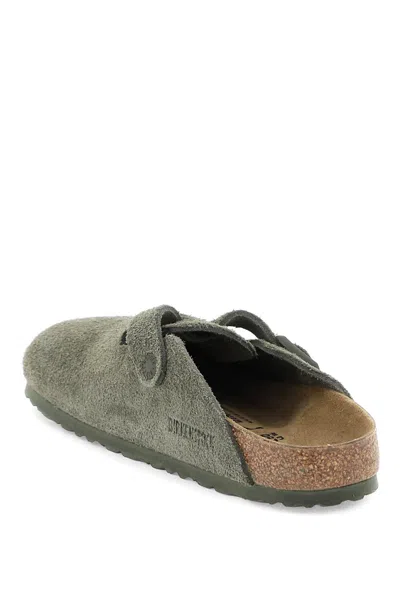 Birkenstock Boston - Suede Sabot In Green